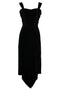 Ebony Silk Scarf Dress- Solid Color